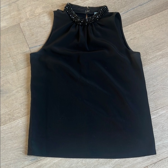 Cynthia Rowley Tops - Cynthia Fowler Elegant Black Sleeveless Top with Beaded Collar. Size small